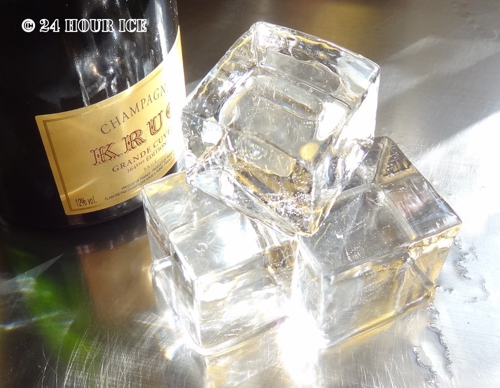 Each crystal clear giant ice cube is made from Highland Spring and measures approximately 5x5x5cm (2x2x2inches)