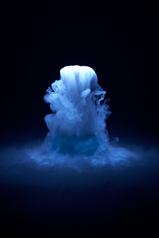 Dry ice sublimation.