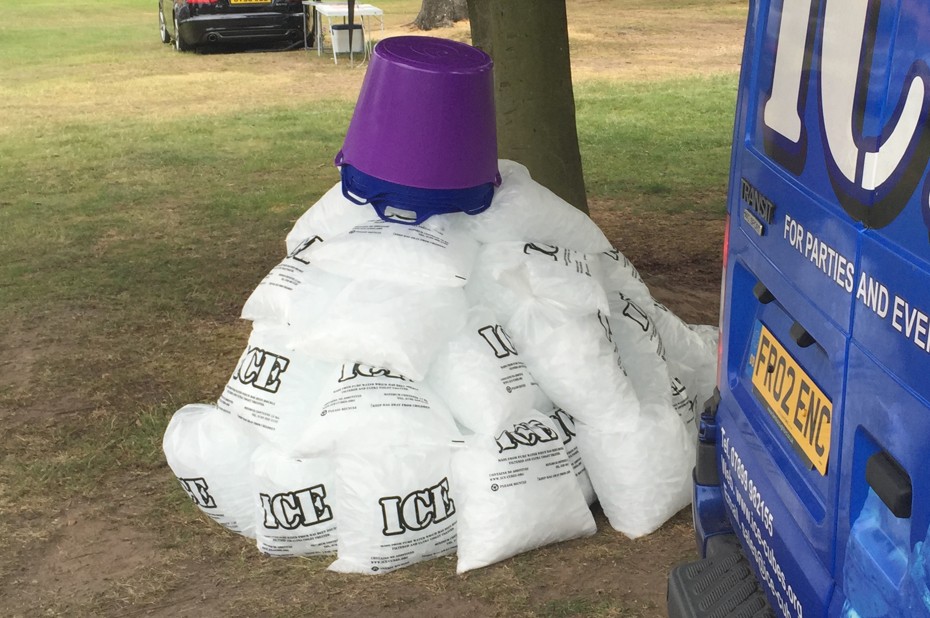 50 bags of ice cubes and 5 x 45 litre tubs.